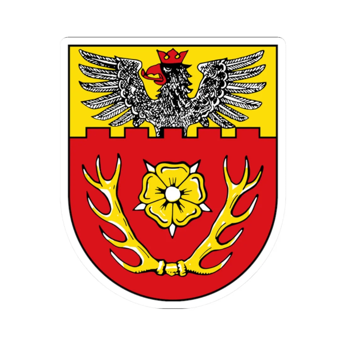 Wappen Landkreis Hildesheim (Germany) (Coat of Arms) STICKER Vinyl Kiss-Cut Decal 2 Inch White - The Sticker Space