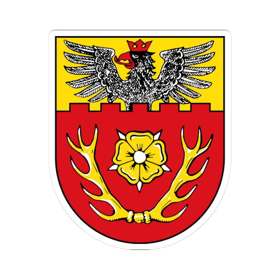 Wappen Landkreis Hildesheim (Germany) (Coat of Arms) STICKER Vinyl Kiss-Cut Decal 3 Inch White - The Sticker Space