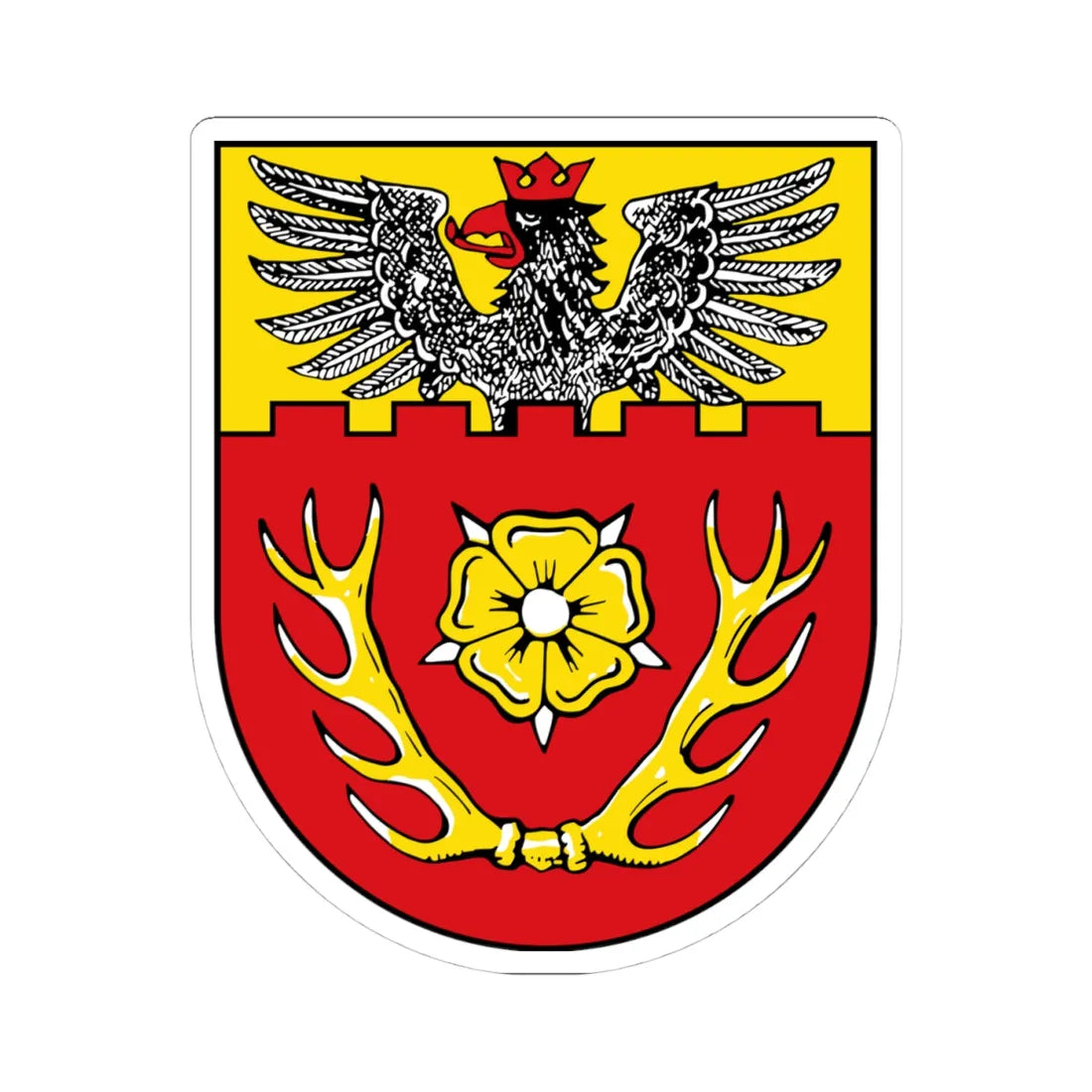 Wappen Landkreis Hildesheim (Germany) (Coat of Arms) STICKER Vinyl Kiss-Cut Decal 4 Inch White - The Sticker Space