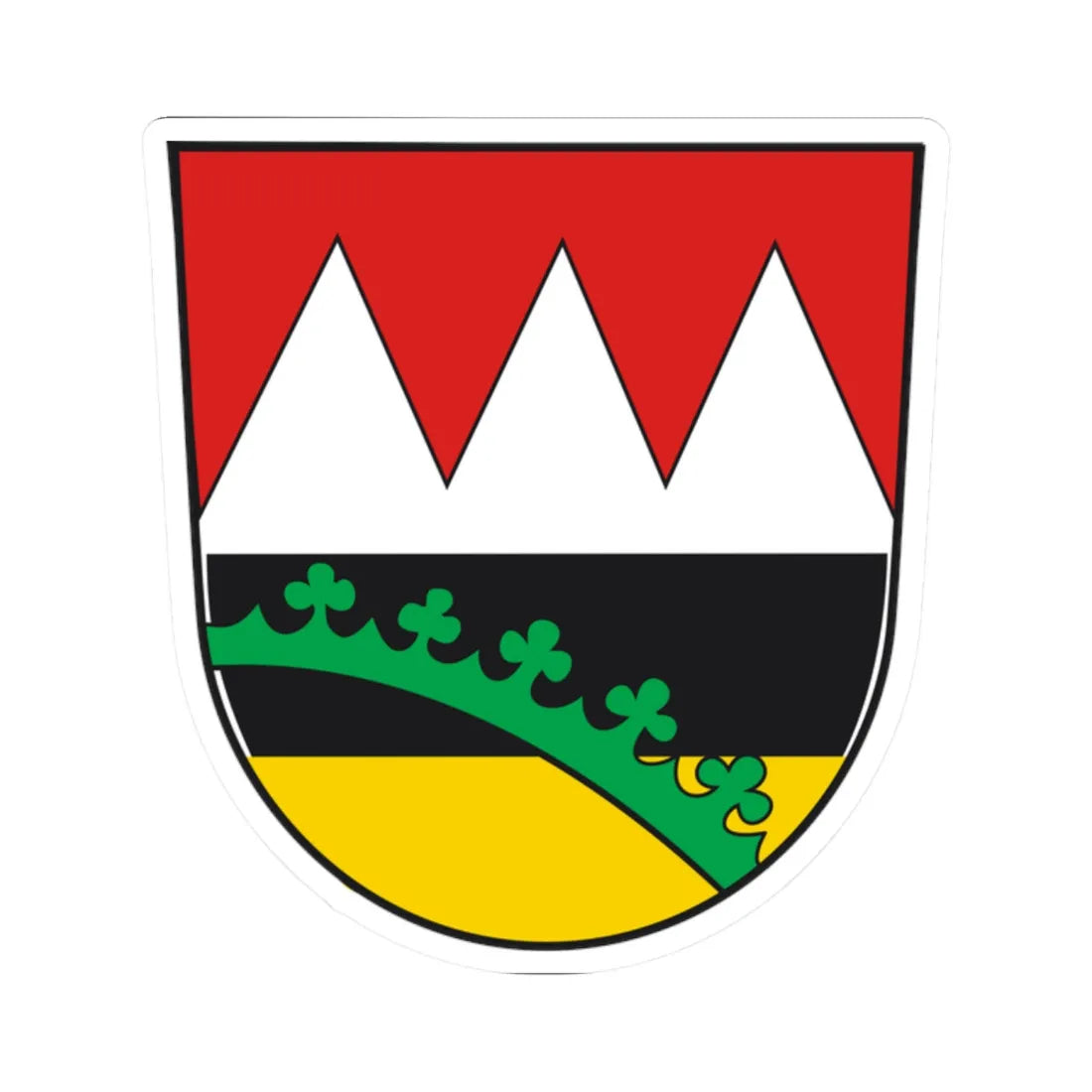 Wappen Landkreis Hofheim in Unterfranken (Germany) (Coat of Arms) STICKER Vinyl Kiss-Cut Decal 2 Inch White - The Sticker Space