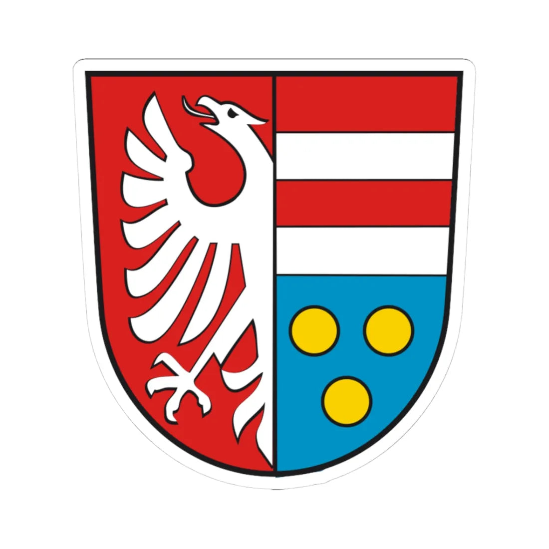 Wappen Landkreis Krumbach (Germany) (Coat of Arms) STICKER Vinyl Kiss-Cut Decal 3 Inch White - The Sticker Space