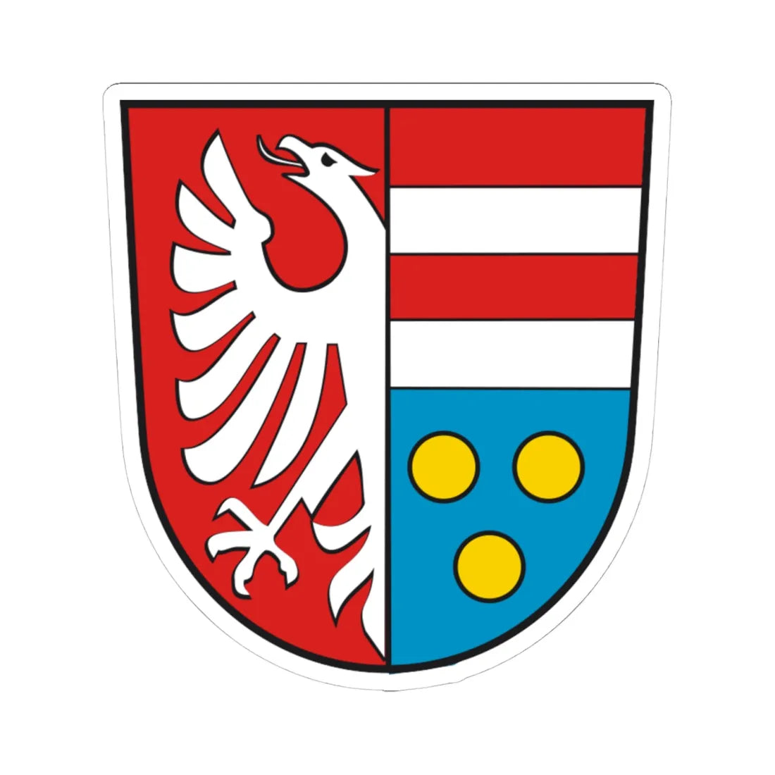Wappen Landkreis Krumbach (Germany) (Coat of Arms) STICKER Vinyl Kiss-Cut Decal 4 Inch White - The Sticker Space