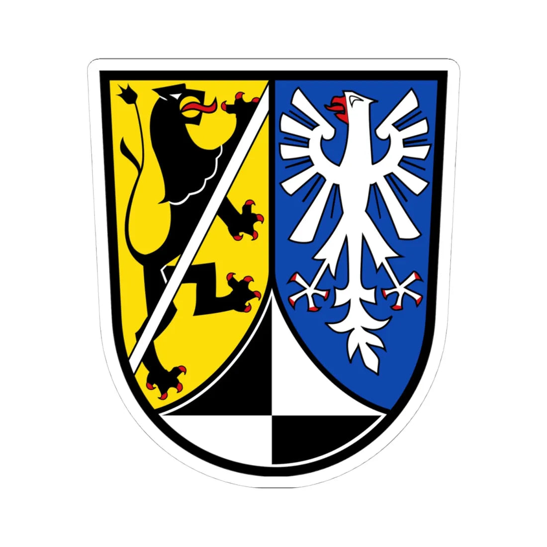Wappen Landkreis Kulmbach (Germany) (Coat of Arms) STICKER Vinyl Kiss-Cut Decal 4 Inch White - The Sticker Space