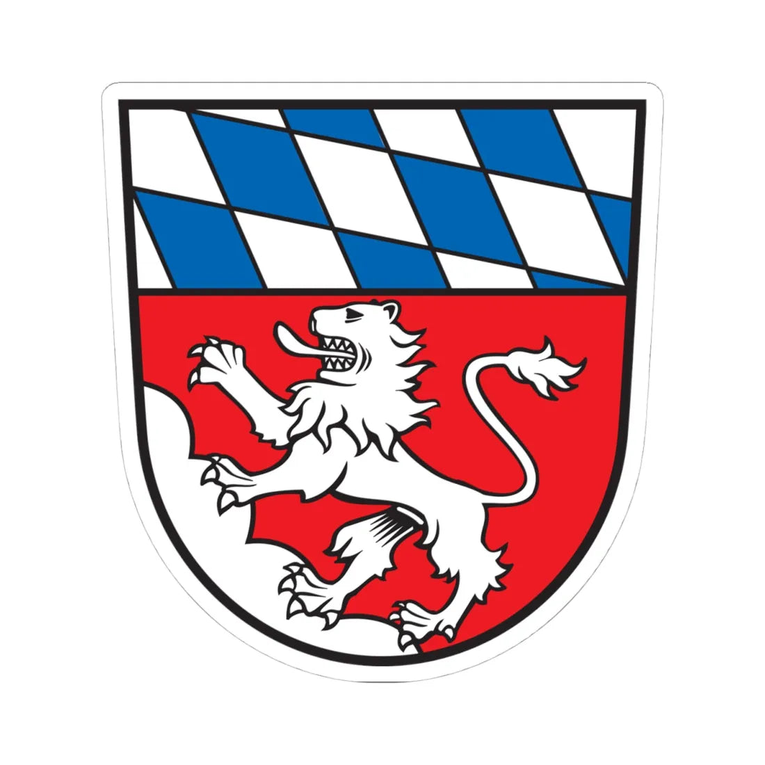 Wappen Landkreis Landau an der Isar (Germany) (Coat of Arms) STICKER Vinyl Kiss-Cut Decal 4 Inch White - The Sticker Space