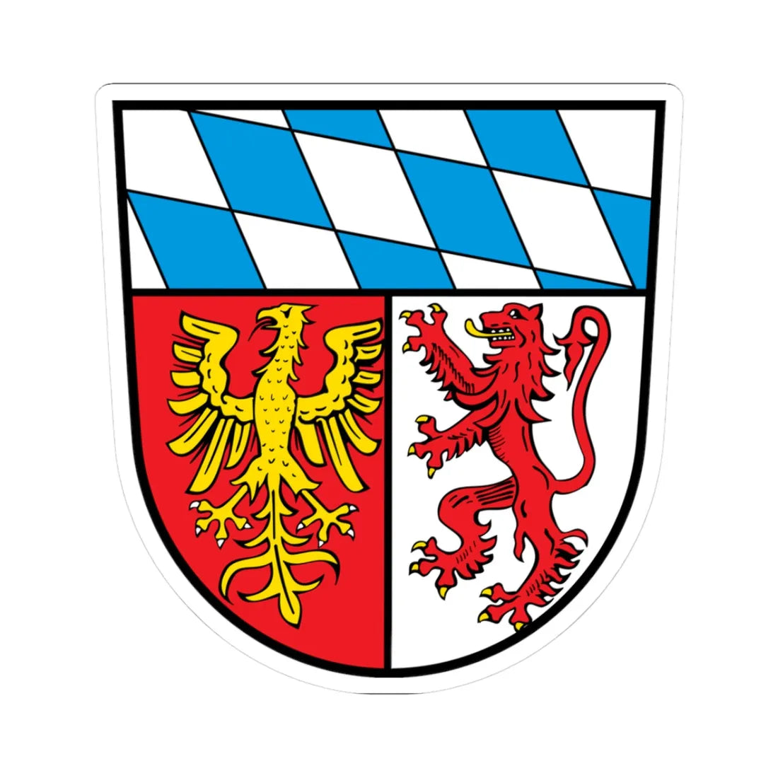 Wappen Landkreis Landsberg am Lech (Germany) (Coat of Arms) STICKER Vinyl Kiss-Cut Decal 3 Inch White - The Sticker Space