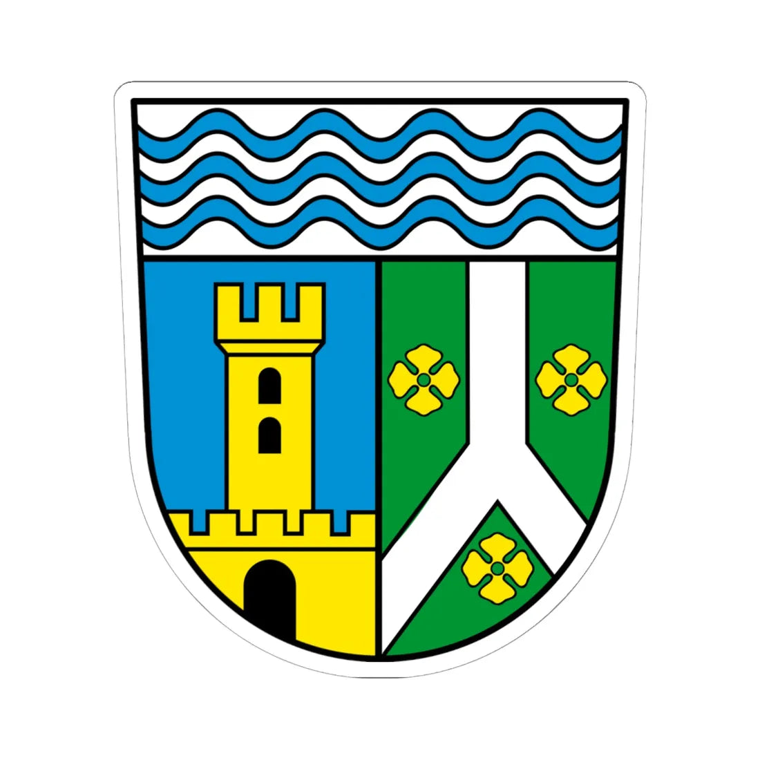 Wappen Landkreis Leipzig (Germany) (Coat of Arms) STICKER Vinyl Kiss-Cut Decal 6 Inch White - The Sticker Space