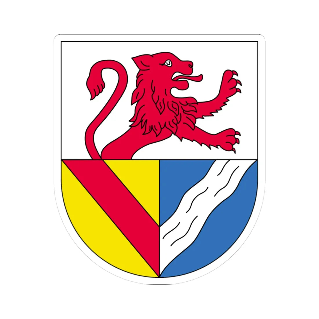 Wappen Landkreis Loerrach (Germany) (Coat of Arms) STICKER Vinyl Kiss-Cut Decal 3 Inch White - The Sticker Space
