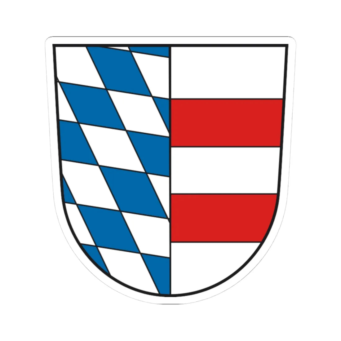 Wappen Landkreis Mallersdorf (Germany) (Coat of Arms) STICKER Vinyl Kiss-Cut Decal 3 Inch White - The Sticker Space