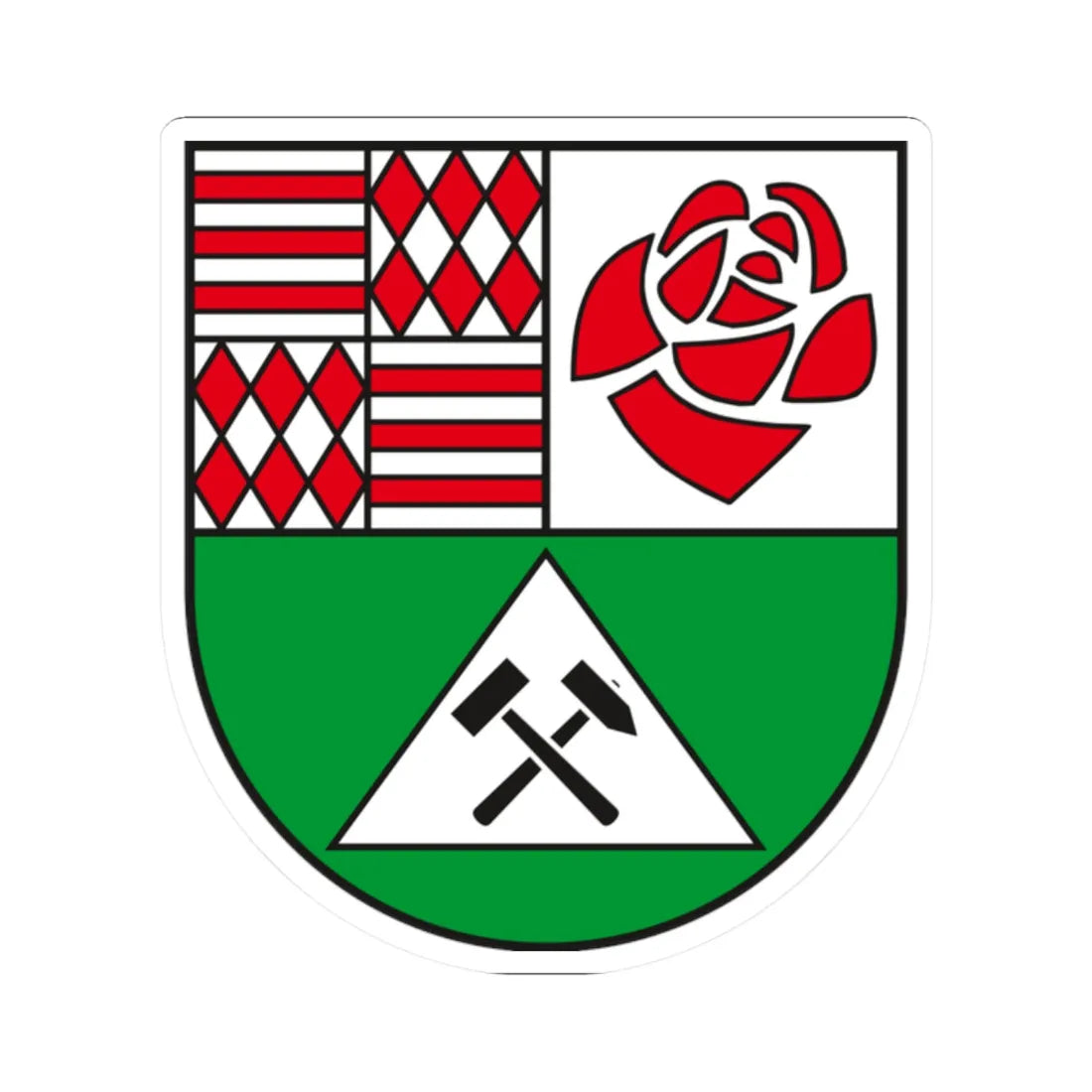Wappen Landkreis Mansfeld-Suedharz (Germany) (Coat of Arms) STICKER Vinyl Kiss-Cut Decal 2 Inch White - The Sticker Space