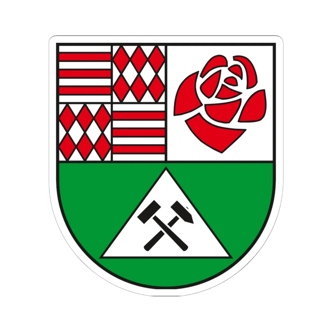Wappen Landkreis Mansfeld-Suedharz (Germany) (Coat of Arms) STICKER Vinyl Kiss-Cut Decal 6 Inch White - The Sticker Space