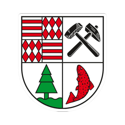 Wappen Landkreis Mansfelder Land (Germany) (Coat of Arms) STICKER Vinyl Kiss-Cut Decal 2 Inch White - The Sticker Space