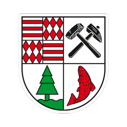Wappen Landkreis Mansfelder Land (Germany) (Coat of Arms) STICKER Vinyl Kiss-Cut Decal 4 Inch White - The Sticker Space