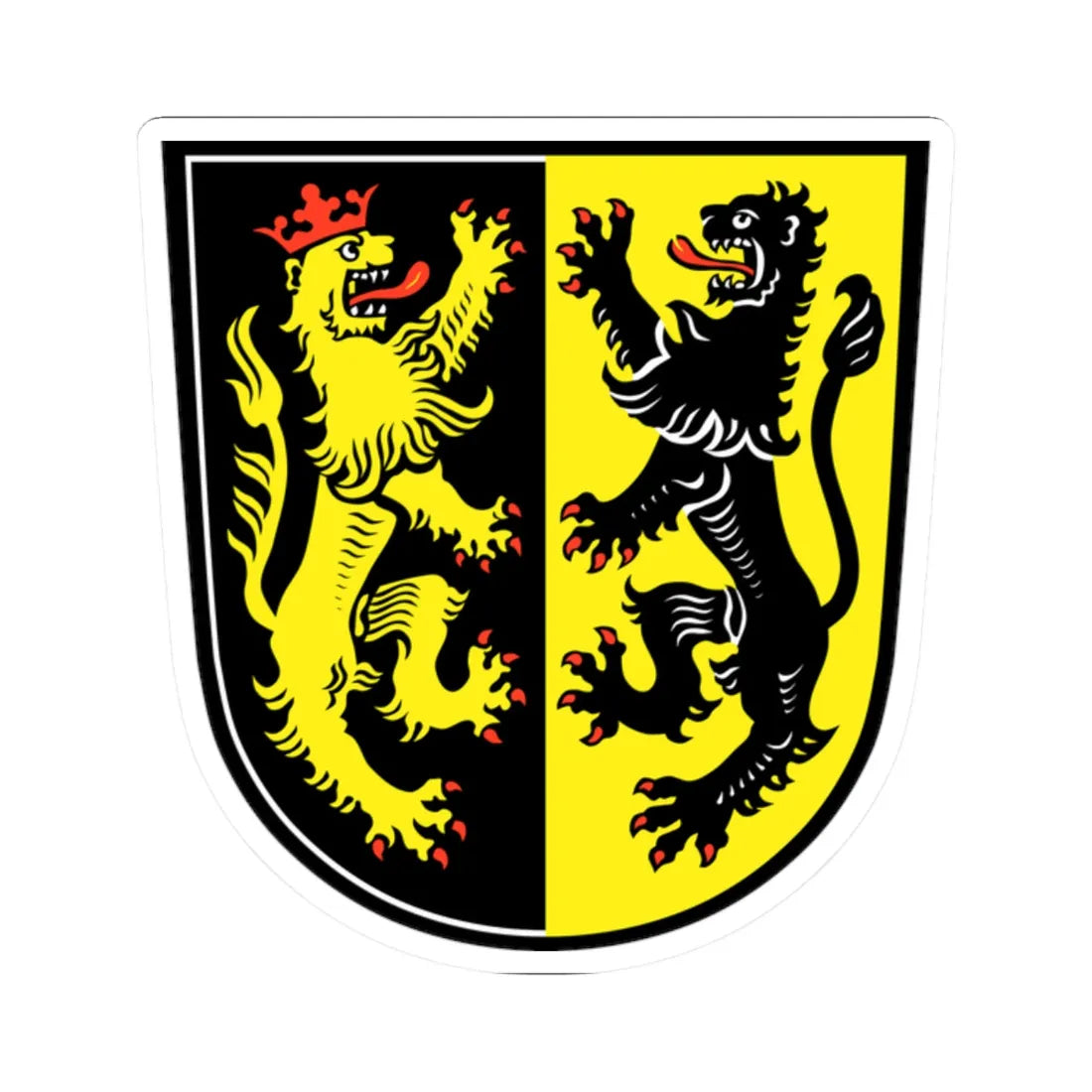 Wappen Landkreis Mühldorf am Inn (Germany) (Coat of Arms) STICKER Vinyl Kiss-Cut Decal 2 Inch White - The Sticker Space