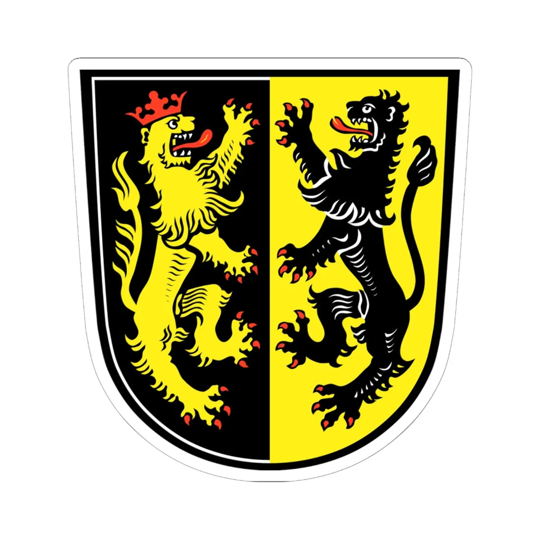 Wappen Landkreis Mühldorf am Inn (Germany) (Coat of Arms) STICKER Vinyl Kiss-Cut Decal 6 Inch White - The Sticker Space