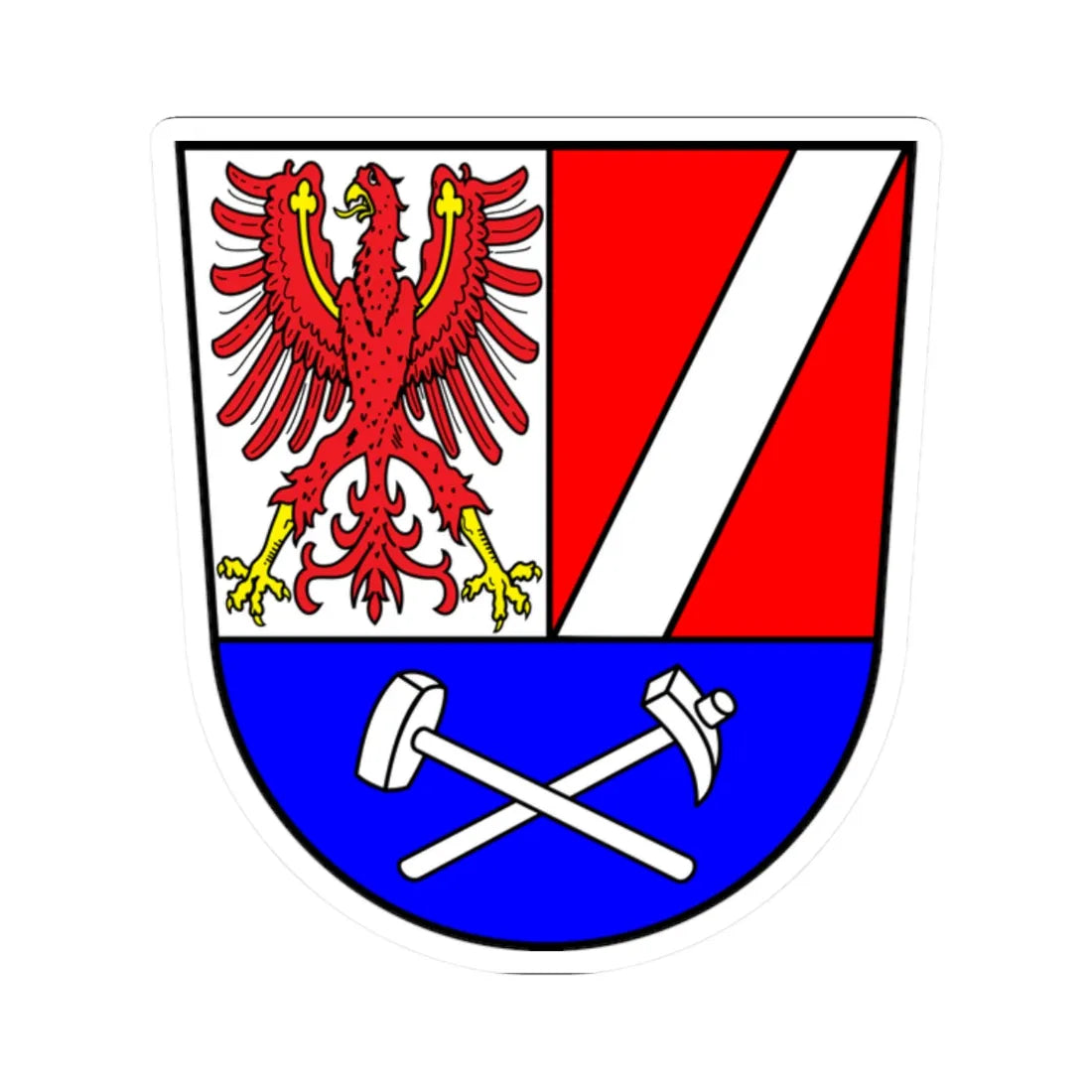 Wappen Landkreis Naila (Germany) (Coat of Arms) STICKER Vinyl Kiss-Cut Decal 2 Inch White - The Sticker Space