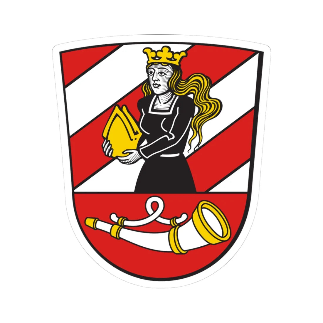 Wappen Landkreis Neu-Ulm (Germany) (Coat of Arms) STICKER Vinyl Kiss-Cut Decal 3 Inch White - The Sticker Space
