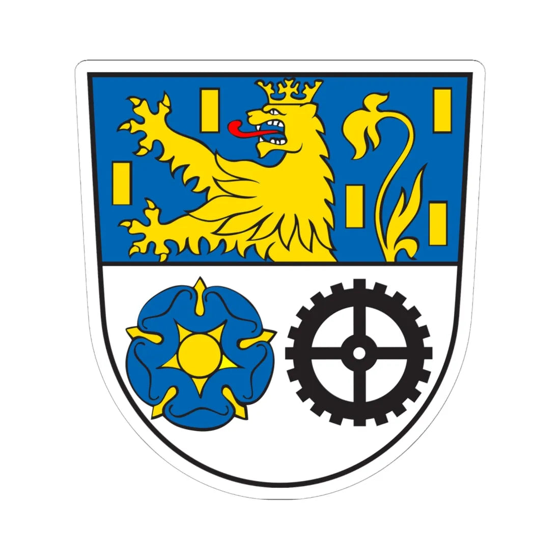 Wappen Landkreis Neunkirchen (Germany) (Coat of Arms) STICKER Vinyl Kiss-Cut Decal 6 Inch White - The Sticker Space