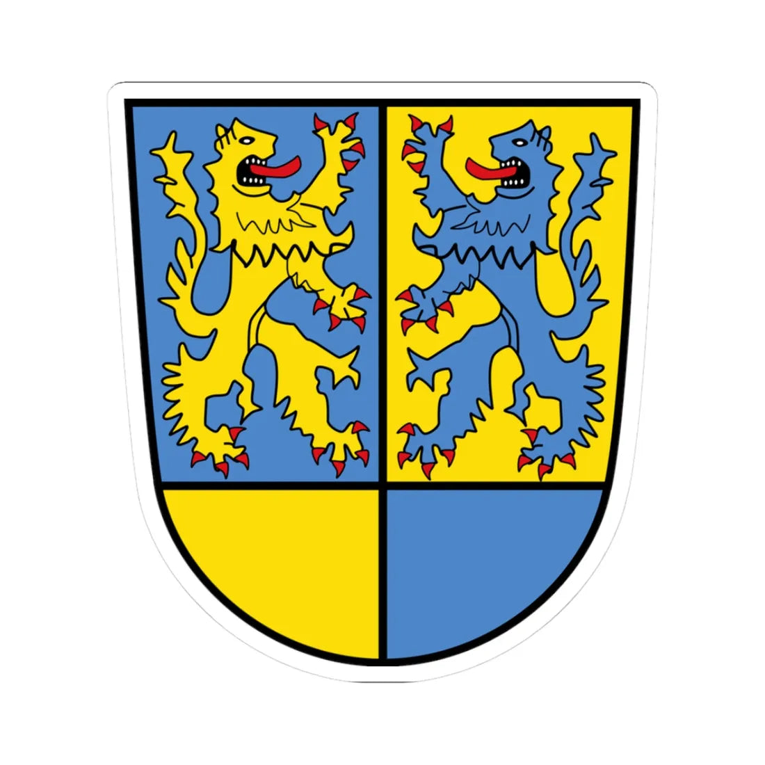 Wappen Landkreis Northeim (Germany) (Coat of Arms) STICKER Vinyl Kiss-Cut Decal 3 Inch White - The Sticker Space