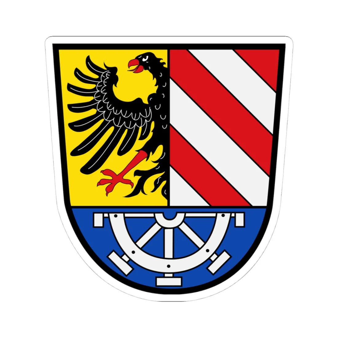 Wappen Landkreis Nürnberger Land (Germany) (Coat of Arms) STICKER Vinyl Kiss-Cut Decal 4 Inch White - The Sticker Space
