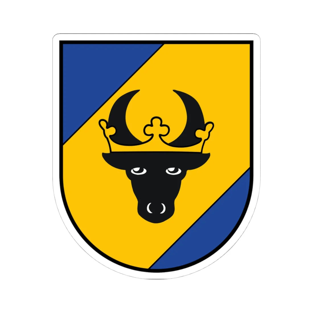 Wappen Landkreis Parchim (Germany) (Coat of Arms) STICKER Vinyl Kiss-Cut Decal 4 Inch White - The Sticker Space