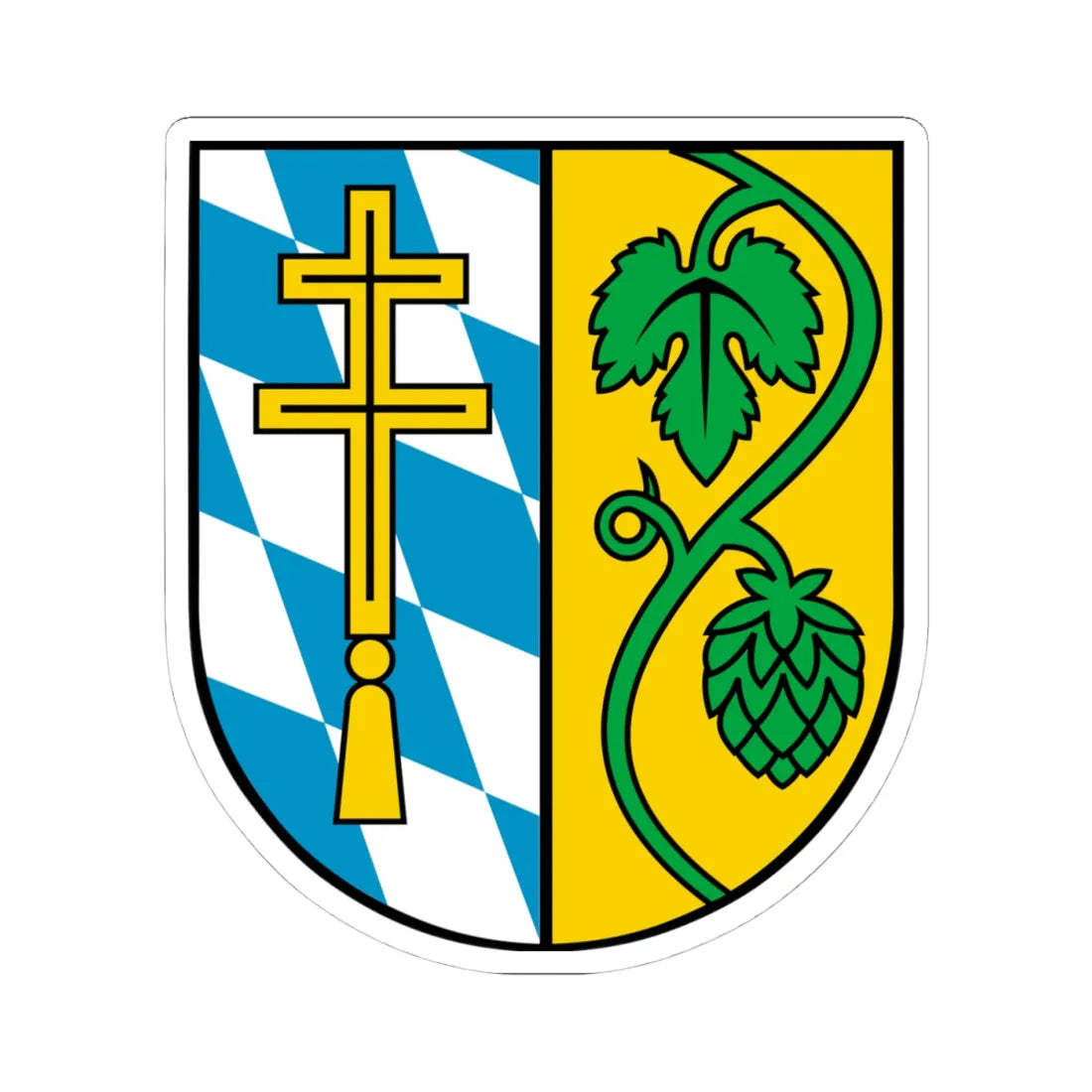 Wappen Landkreis Pfaffenhofen an der Ilm (Germany) (Coat of Arms) STICKER Vinyl Kiss-Cut Decal 4 Inch White - The Sticker Space