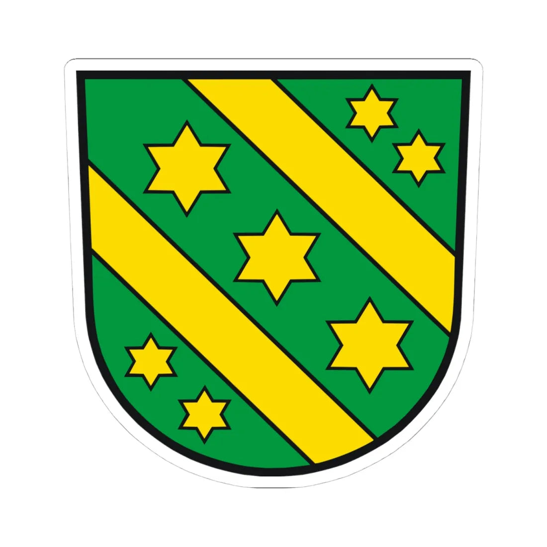 Wappen Landkreis Reutlingen (Germany) (Coat of Arms) STICKER Vinyl Kiss-Cut Decal 4 Inch White - The Sticker Space