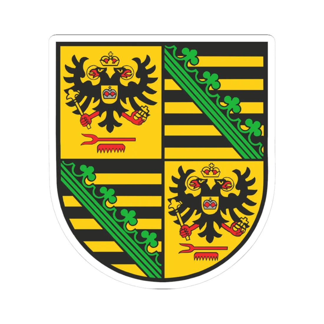 Wappen Landkreis Saalfeld-Rudolstadt (Germany) (Coat of Arms) STICKER Vinyl Kiss-Cut Decal 3 Inch White - The Sticker Space