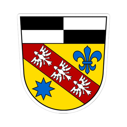 Wappen Landkreis Saarlouis (Germany) (Coat of Arms) STICKER Vinyl Kiss-Cut Decal 6 Inch White - The Sticker Space