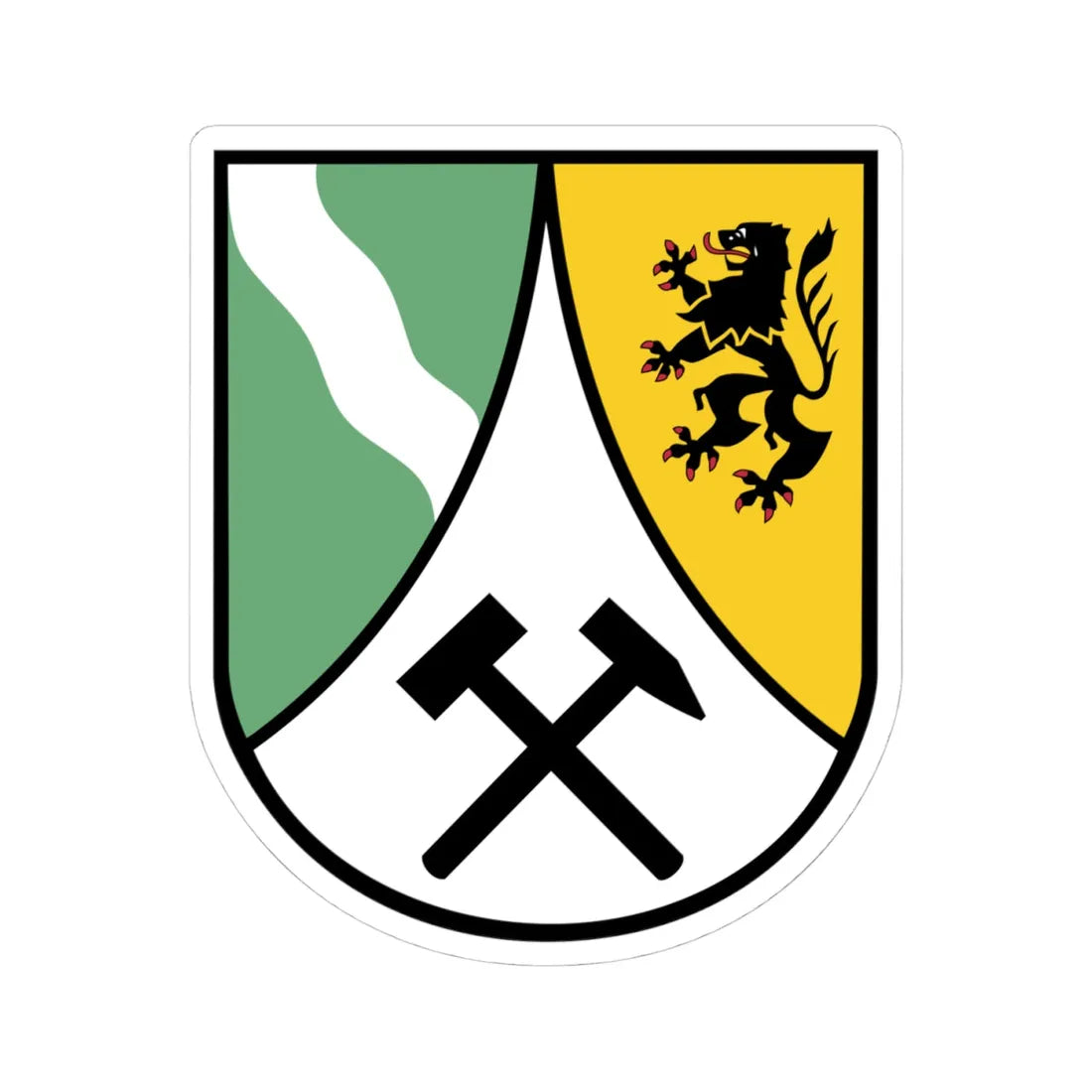 Wappen Landkreis Saechsische Schweiz-Osterzgebirge (Germany) (Coat of Arms) STICKER Vinyl Kiss-Cut Decal 4 Inch White - The Sticker Space