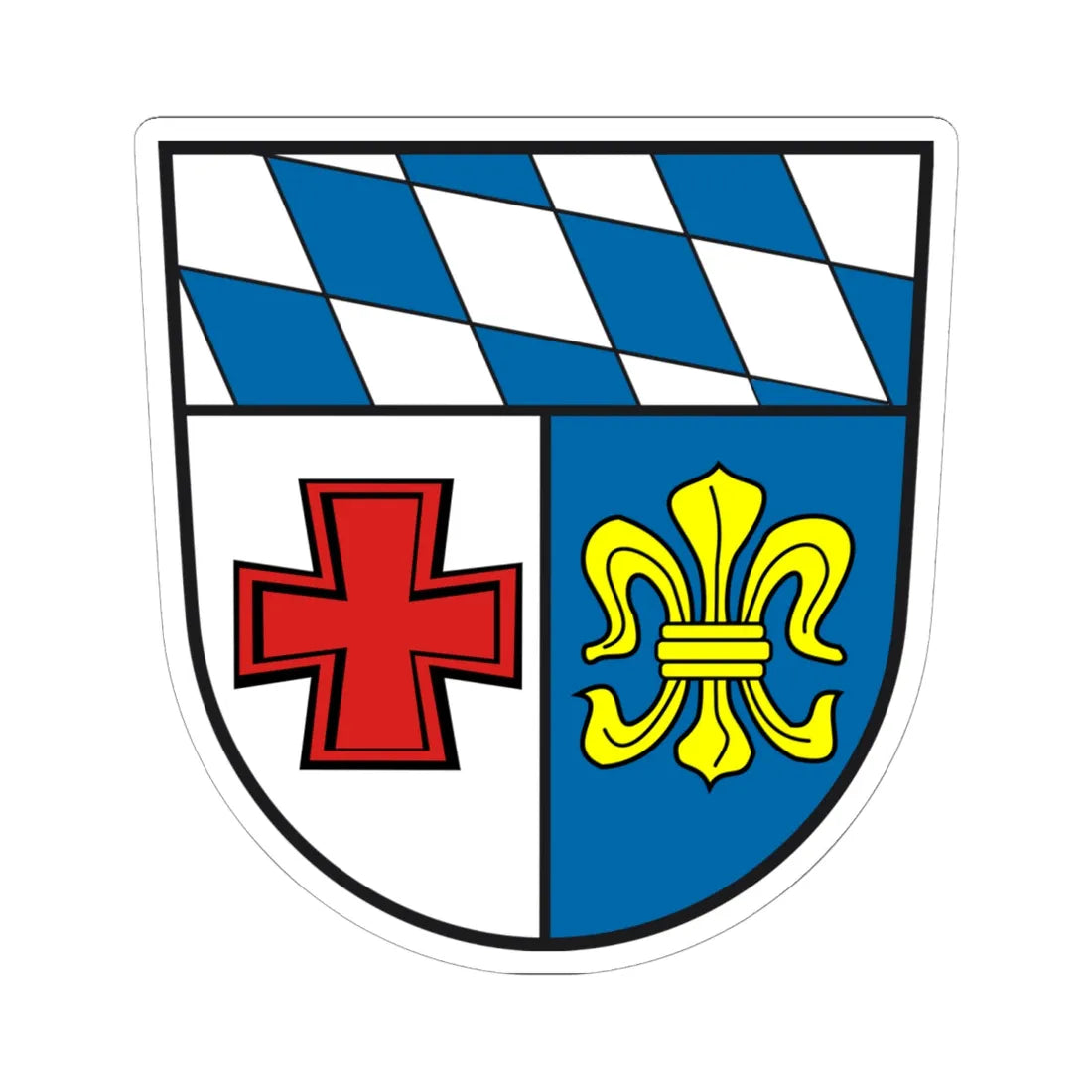 Wappen Landkreis Schwabmünchen (Germany) (Coat of Arms) STICKER Vinyl Kiss-Cut Decal 6 Inch White - The Sticker Space