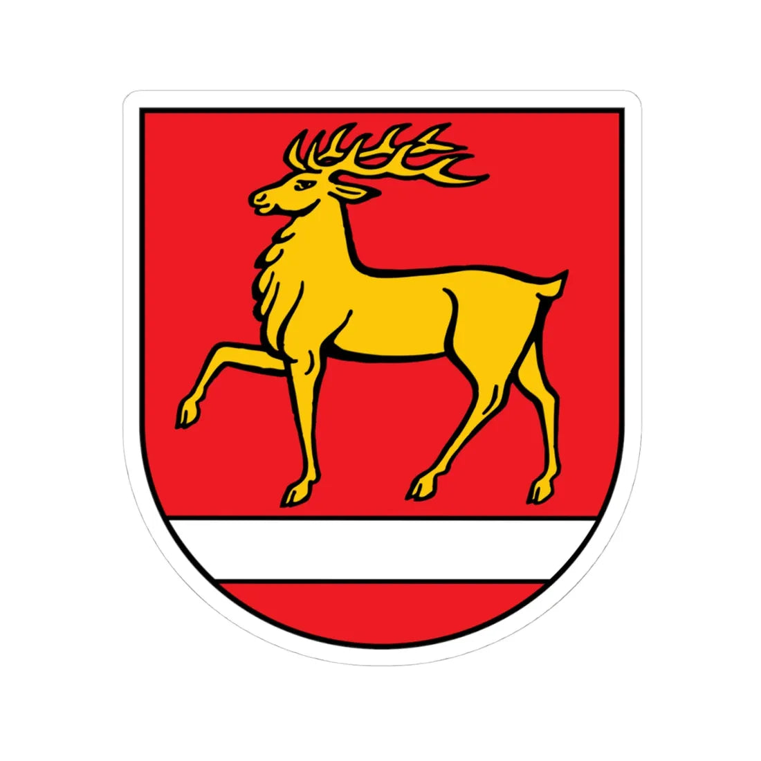 Wappen Landkreis Sigmaringen (Germany) (Coat of Arms) STICKER Vinyl Kiss-Cut Decal 4 Inch White - The Sticker Space