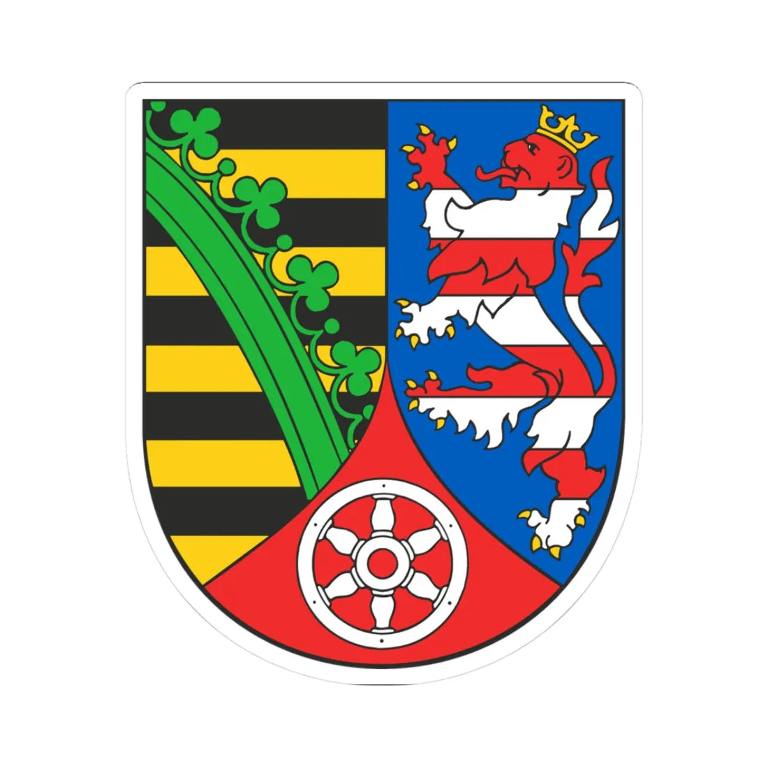 Wappen Landkreis Sömmerda (Germany) (Coat of Arms) STICKER Vinyl Kiss-Cut Decal 3 Inch White - The Sticker Space