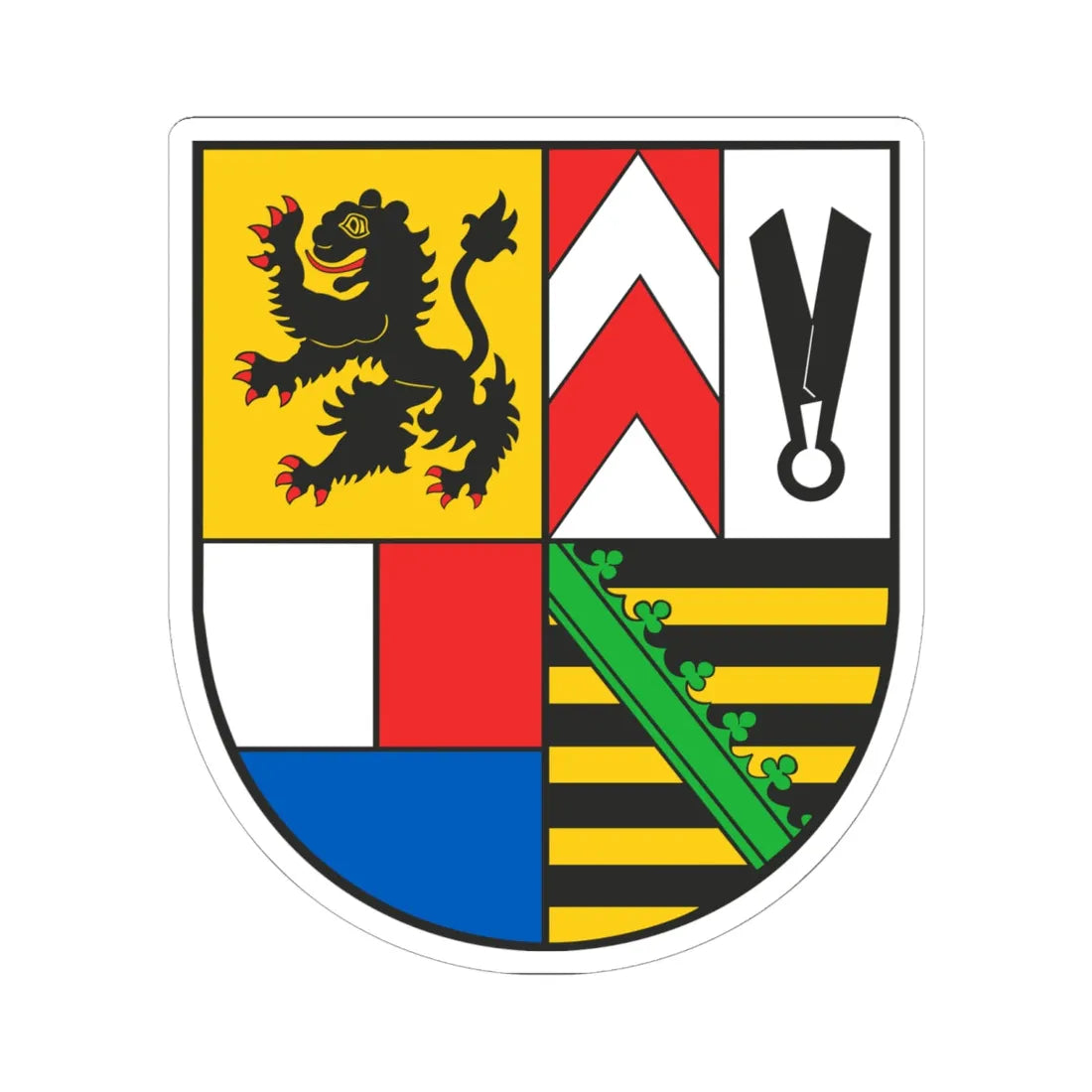 Wappen Landkreis Sonneberg (Germany) (Coat of Arms) STICKER Vinyl Kiss-Cut Decal 6 Inch White - The Sticker Space