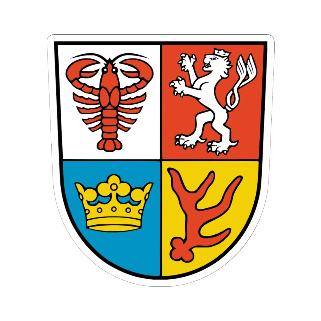 Wappen Landkreis Spree-Neisse (Germany) (Coat of Arms) STICKER Vinyl Kiss-Cut Decal 6 Inch White - The Sticker Space