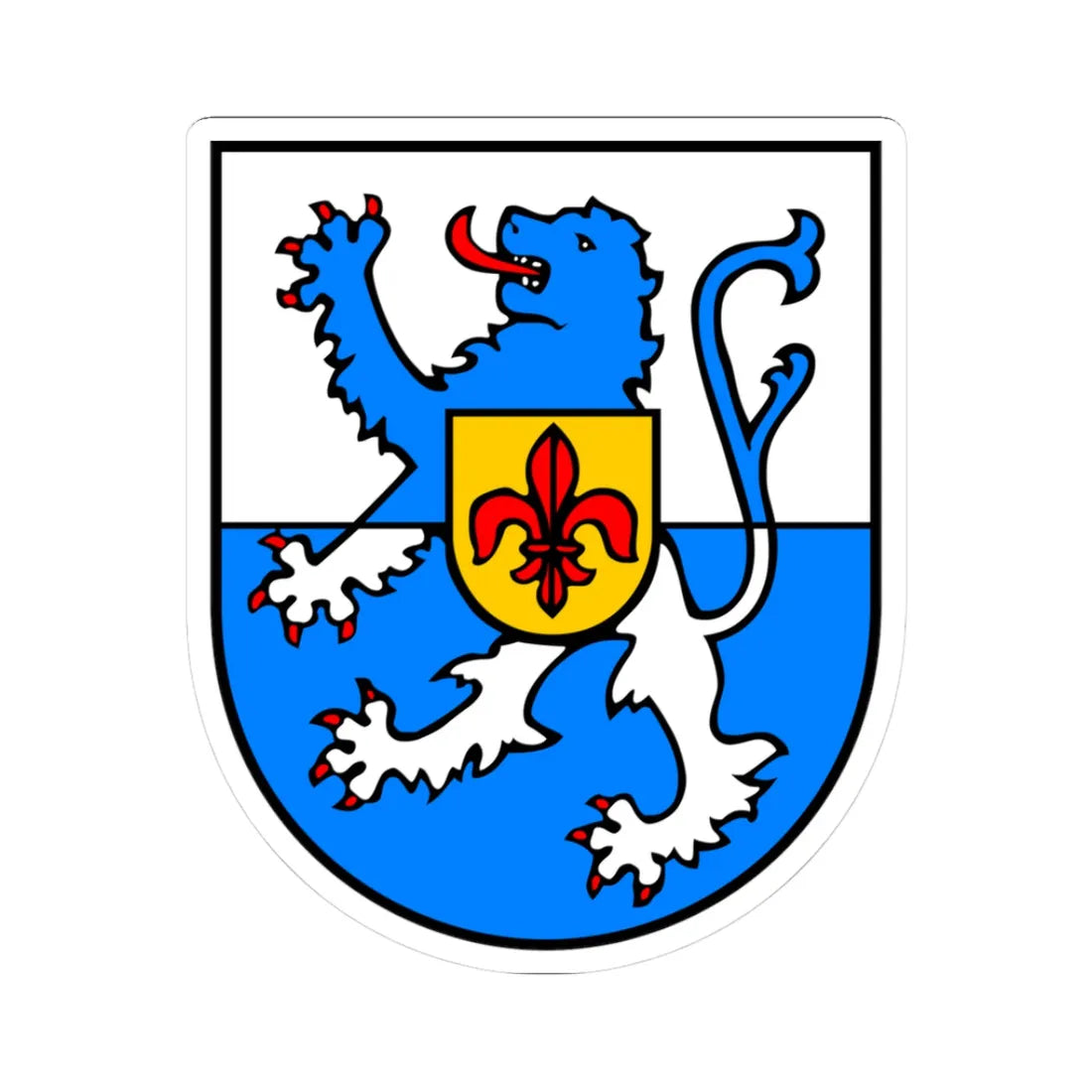 Wappen Landkreis St Wendel (Germany) (Coat of Arms) STICKER Vinyl Kiss-Cut Decal 3 Inch White - The Sticker Space