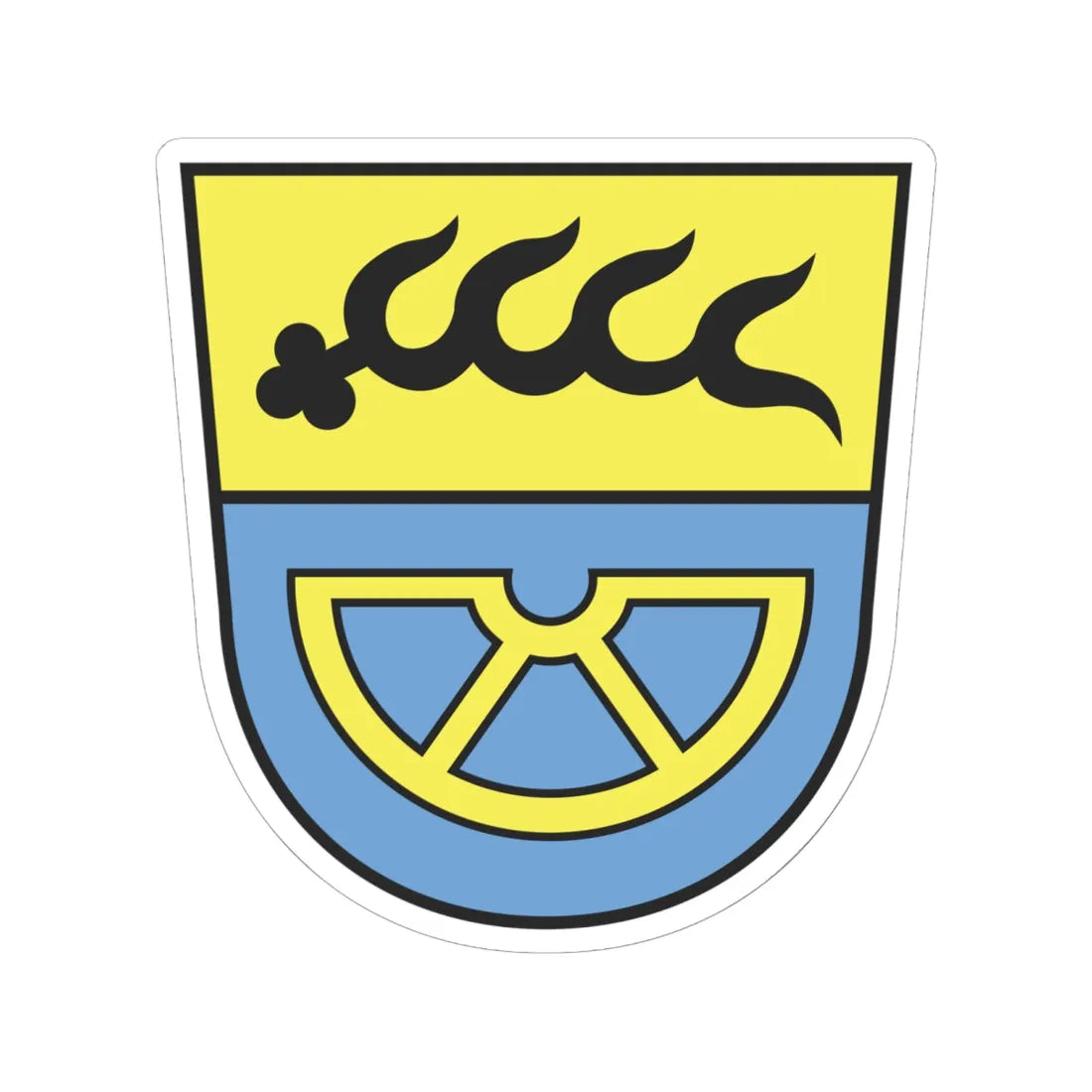 Wappen Landkreis Tuttlingen bis 1973 (Germany) (Coat of Arms) STICKER Vinyl Kiss-Cut Decal 6 Inch White - The Sticker Space