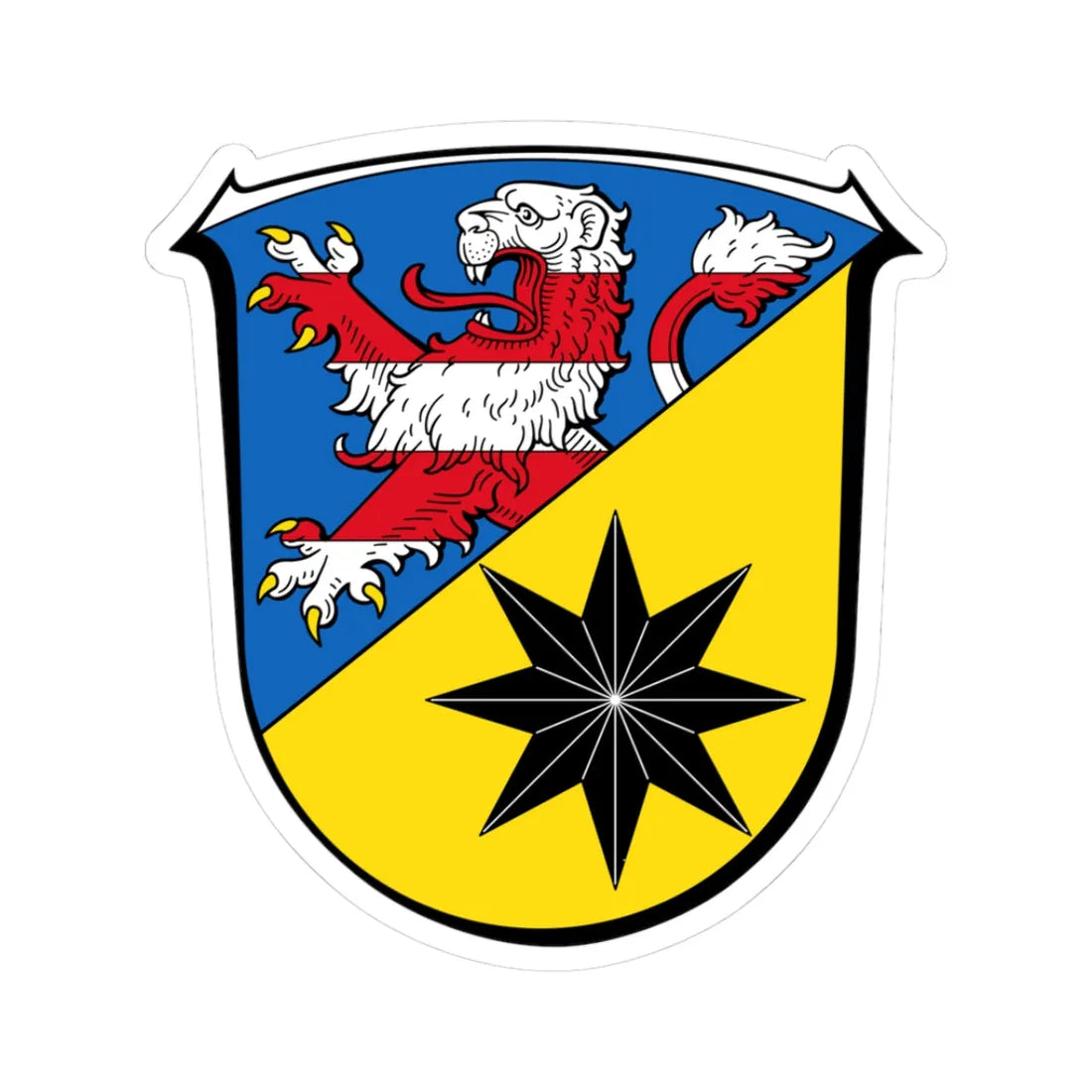 Wappen Landkreis Waldeck-Frankenberg (Germany) (Coat of Arms) STICKER Vinyl Kiss-Cut Decal 3 Inch White - The Sticker Space