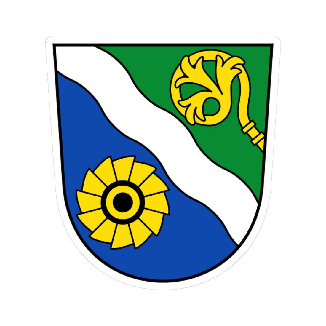 Wappen Landkreis Waldshut (Germany) (Coat of Arms) STICKER Vinyl Kiss-Cut Decal 3 Inch White - The Sticker Space