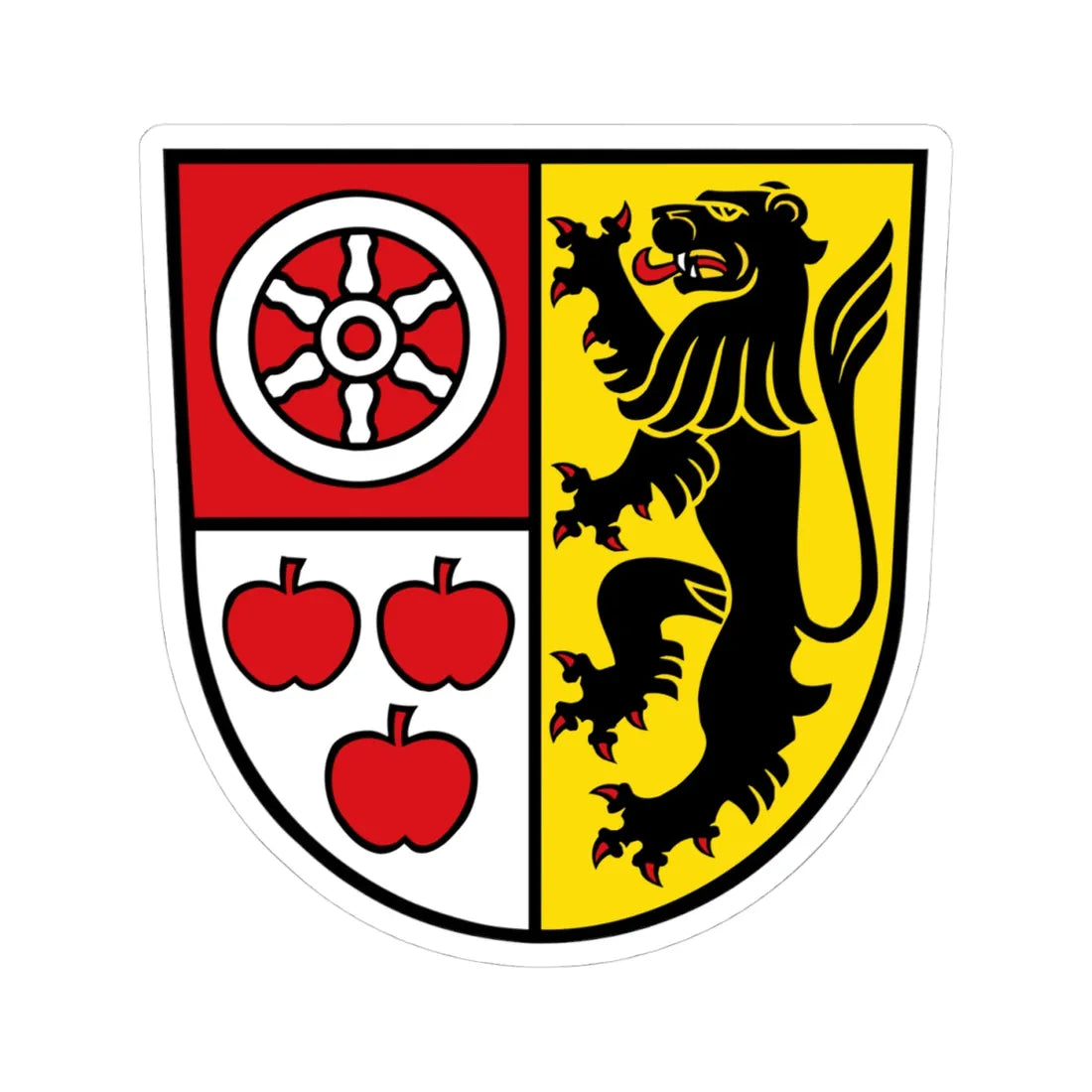 Wappen Landkreis Weimarer Land (Germany) (Coat of Arms) STICKER Vinyl Kiss-Cut Decal 4 Inch White - The Sticker Space