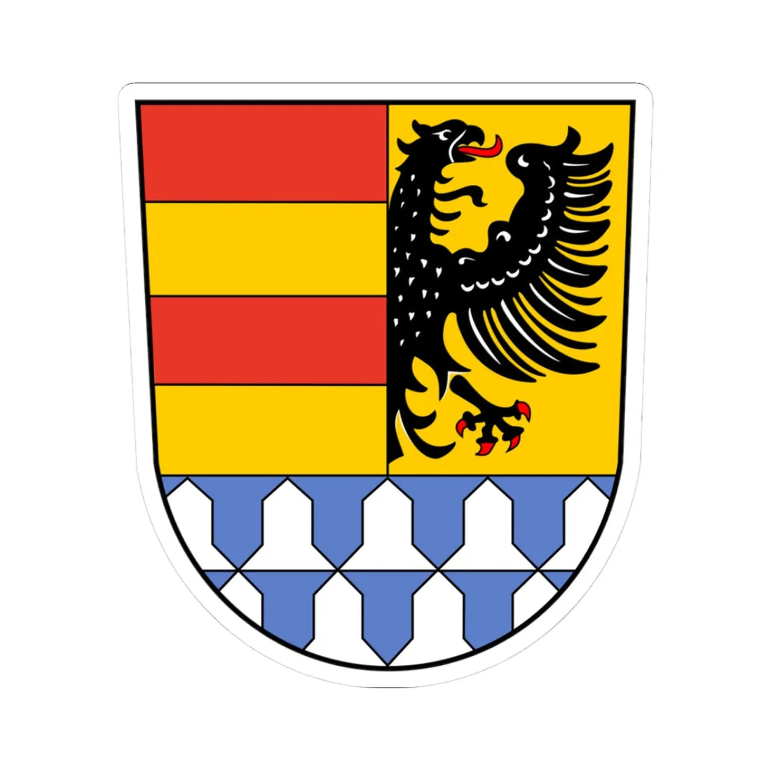 Wappen Landkreis Weissenburg-Gunzenhausen (Germany) (Coat of Arms) STICKER Vinyl Kiss-Cut Decal 3 Inch White - The Sticker Space