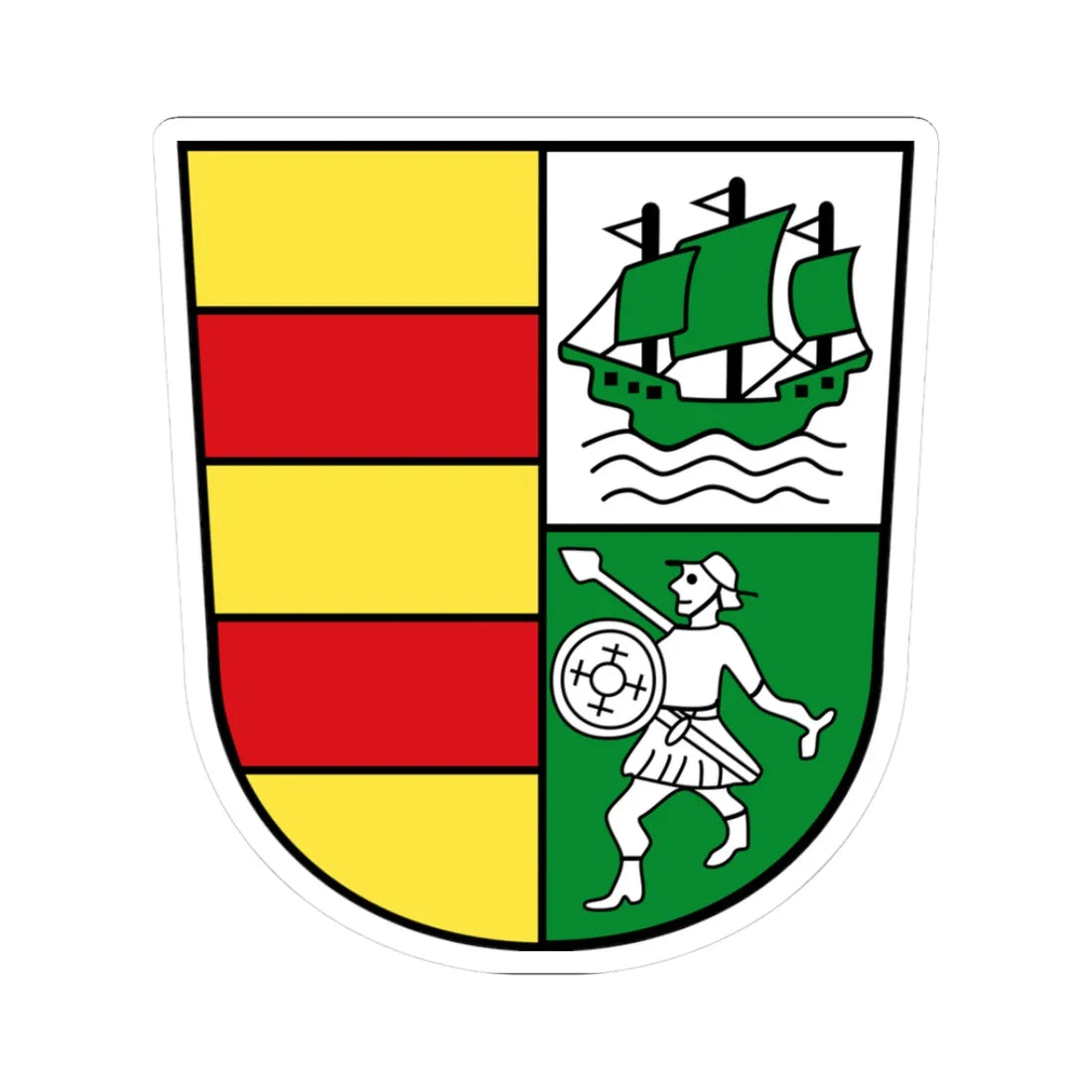 Wappen Landkreis Wesermarsch (Germany) (Coat of Arms) STICKER Vinyl Kiss-Cut Decal 3 Inch White - The Sticker Space
