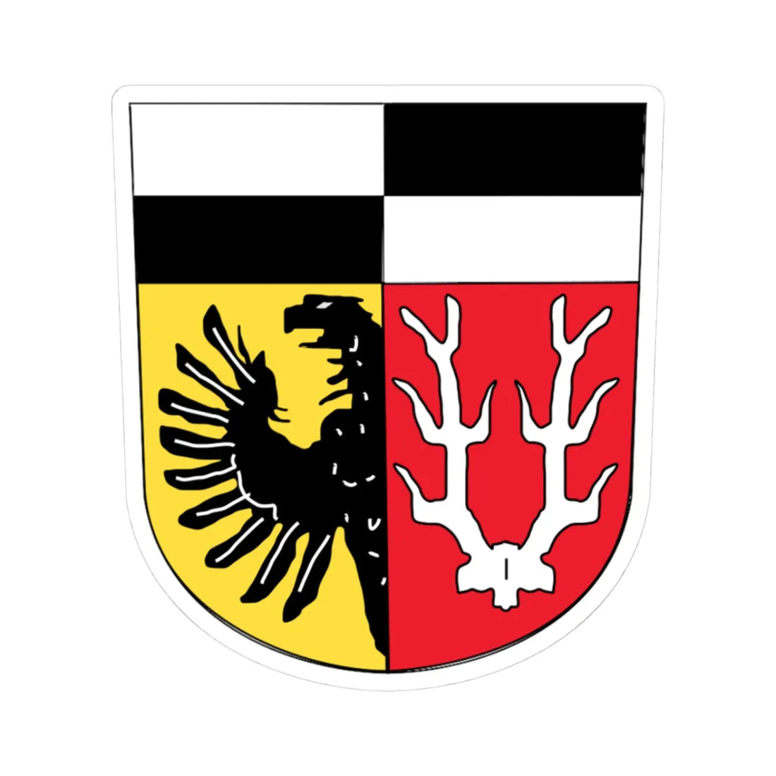 Wappen Landkreis Wunsiedel im Fichtelgebirge (Germany) (Coat of Arms) STICKER Vinyl Kiss-Cut Decal 3 Inch White - The Sticker Space