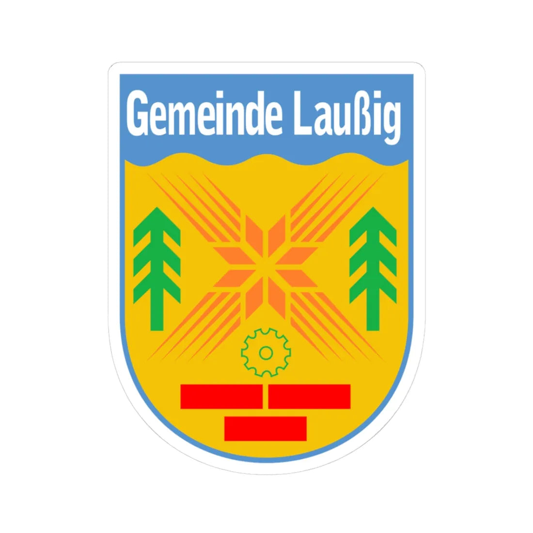 Wappen Laussig (Germany) (Coat of Arms) STICKER Vinyl Kiss-Cut Decal 3 Inch White - The Sticker Space