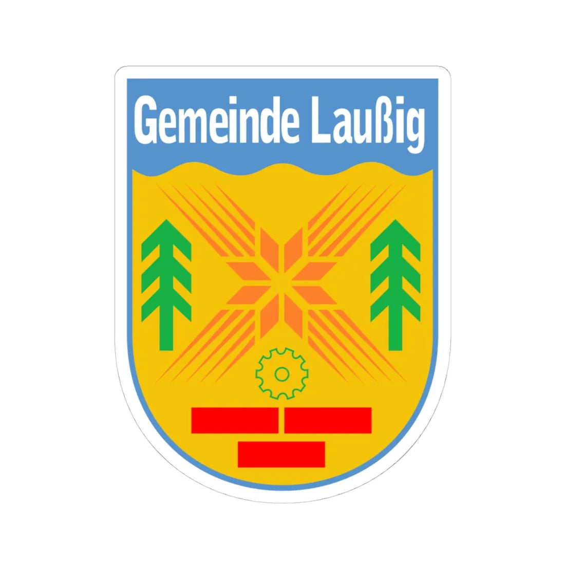 Wappen Laussig (Germany) (Coat of Arms) STICKER Vinyl Kiss-Cut Decal 4 Inch White - The Sticker Space