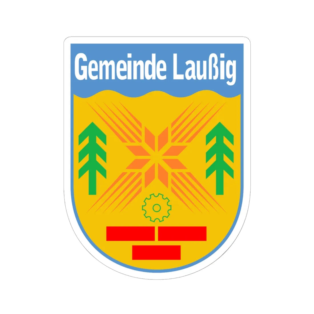 Wappen Laussig (Germany) (Coat of Arms) STICKER Vinyl Kiss-Cut Decal 6 Inch White - The Sticker Space