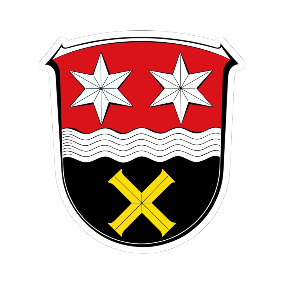 Wappen Lautertal Odenwald (Germany) (Coat of Arms) STICKER Vinyl Kiss-Cut Decal 4 Inch White - The Sticker Space