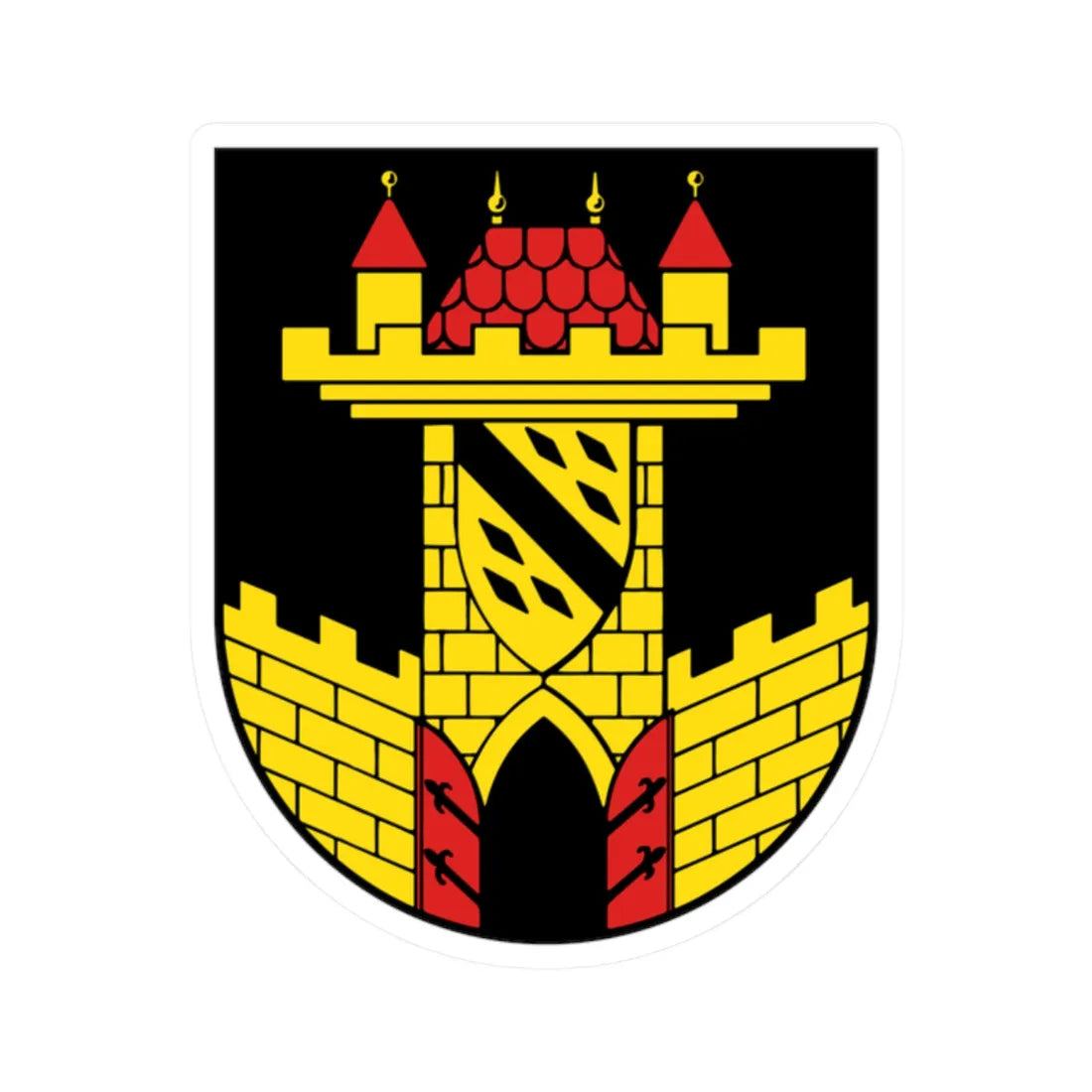 Wappen Leisnig (Germany) (Coat of Arms) STICKER Vinyl Kiss-Cut Decal 2 Inch White - The Sticker Space