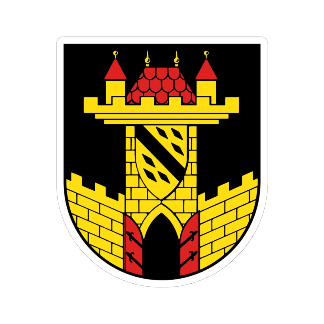 Wappen Leisnig (Germany) (Coat of Arms) STICKER Vinyl Kiss-Cut Decal 4 Inch White - The Sticker Space