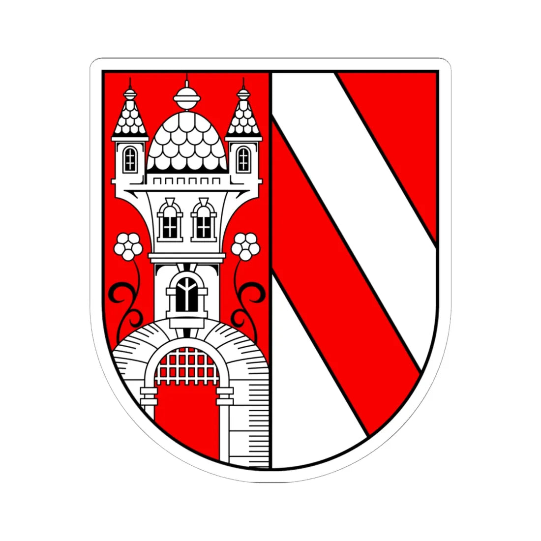 Wappen Lichtenstein Sachsen (Germany) (Coat of Arms) STICKER Vinyl Kiss-Cut Decal 6 Inch White - The Sticker Space