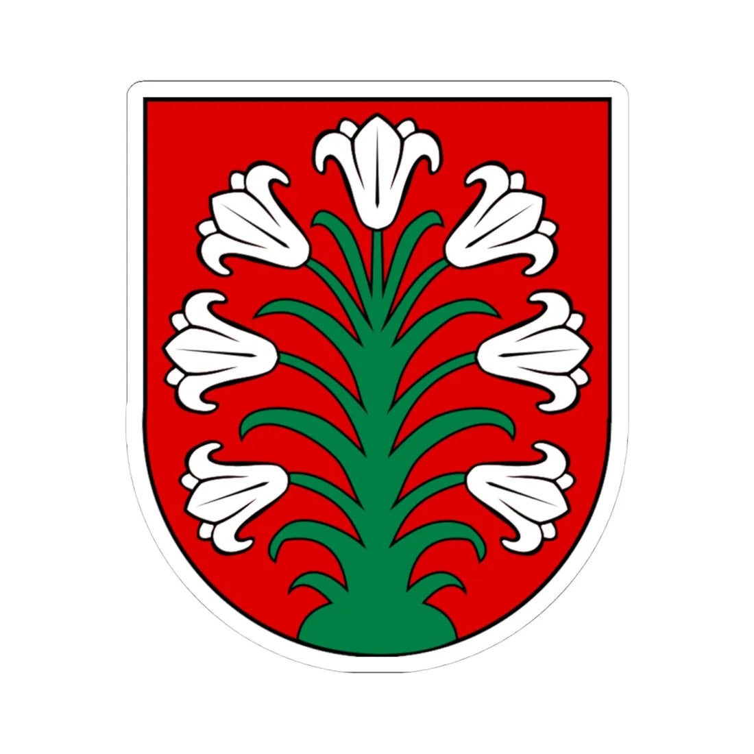 Wappen Liebstadt (Germany) (Coat of Arms) STICKER Vinyl Kiss-Cut Decal 4 Inch White - The Sticker Space